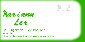 mariann lex business card
